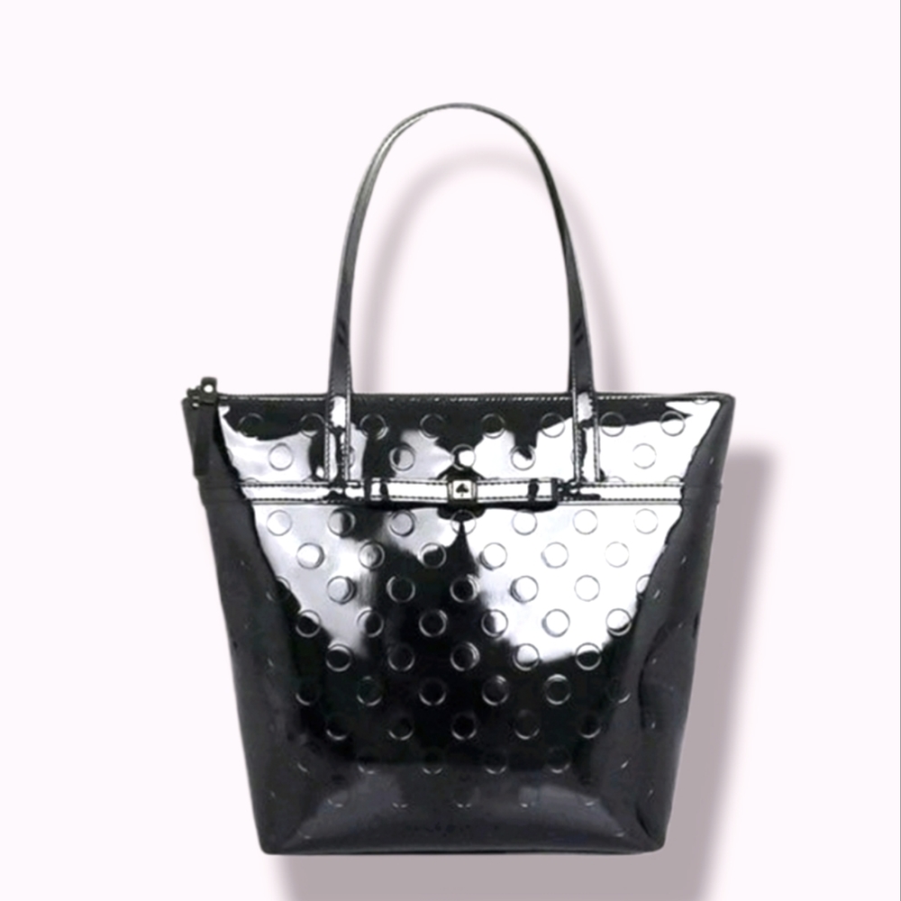 Kate Spade Jeralyn Black Zipper Bow Bag Tote Purse